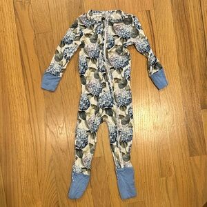 Posh Peanut Blue Floral Convertible Footie
